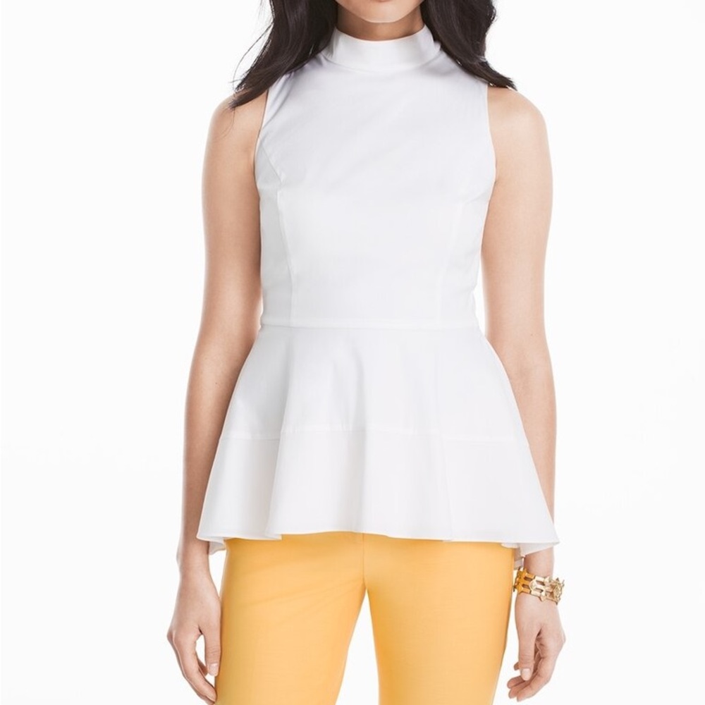 White House Black Market sleeveless peplum shirt